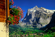 2001-212223-01 &copy; eStock Switzerland, Grindelwald village, view towards Wetterhorn mountain.